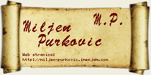 Miljen Purković vizit kartica